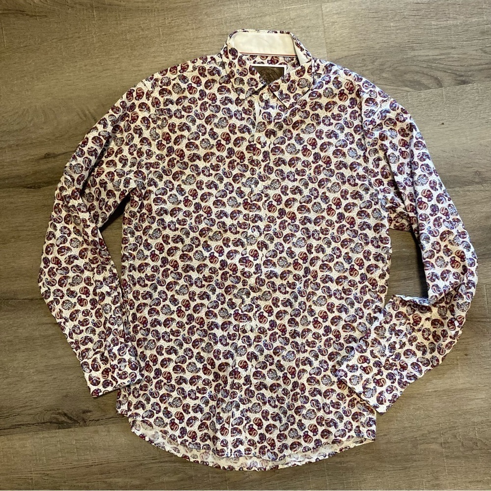 USA Colors Paisley Button Down Long Sleeve S EUC